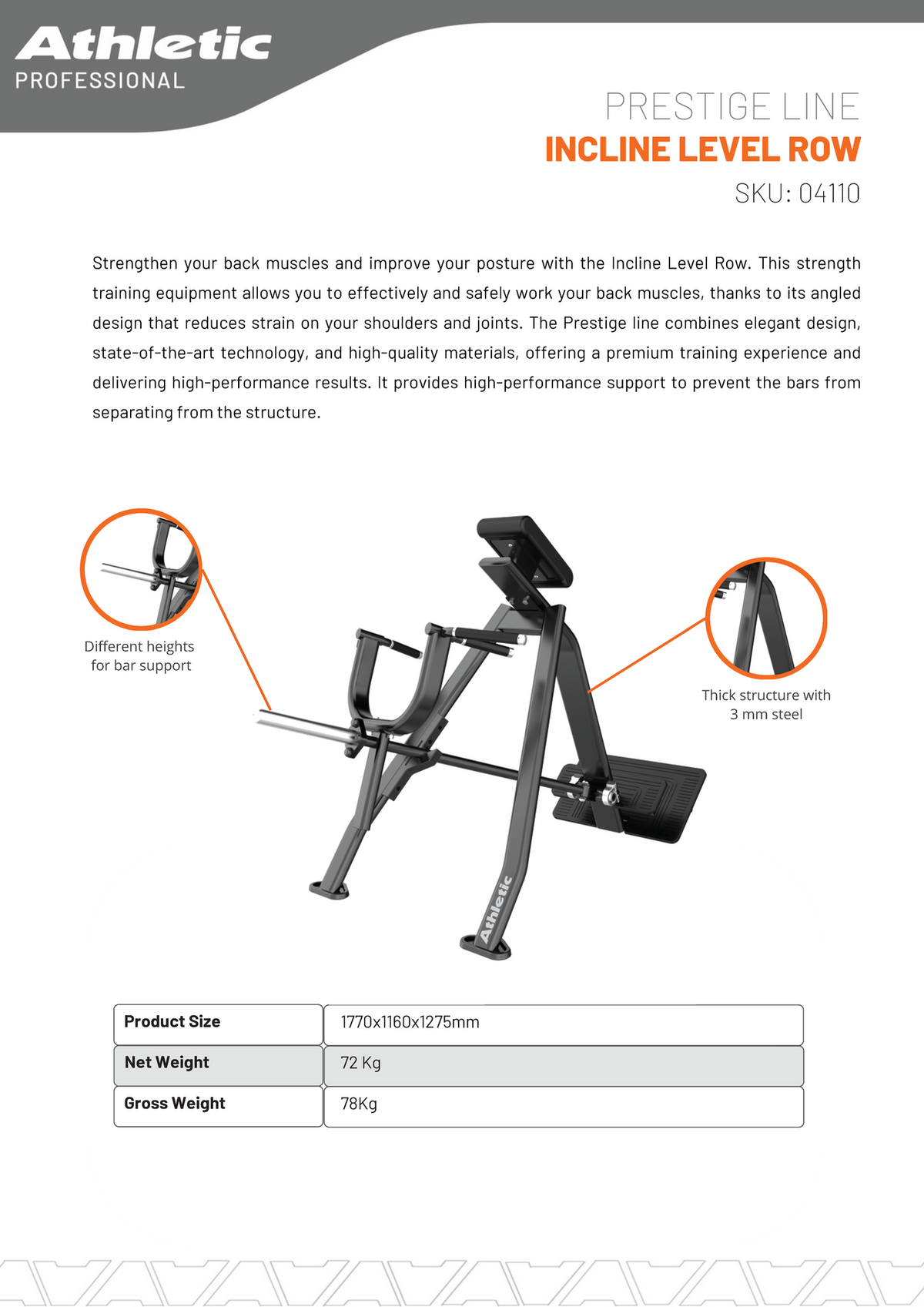 Incline Lever Row - Prestige Line