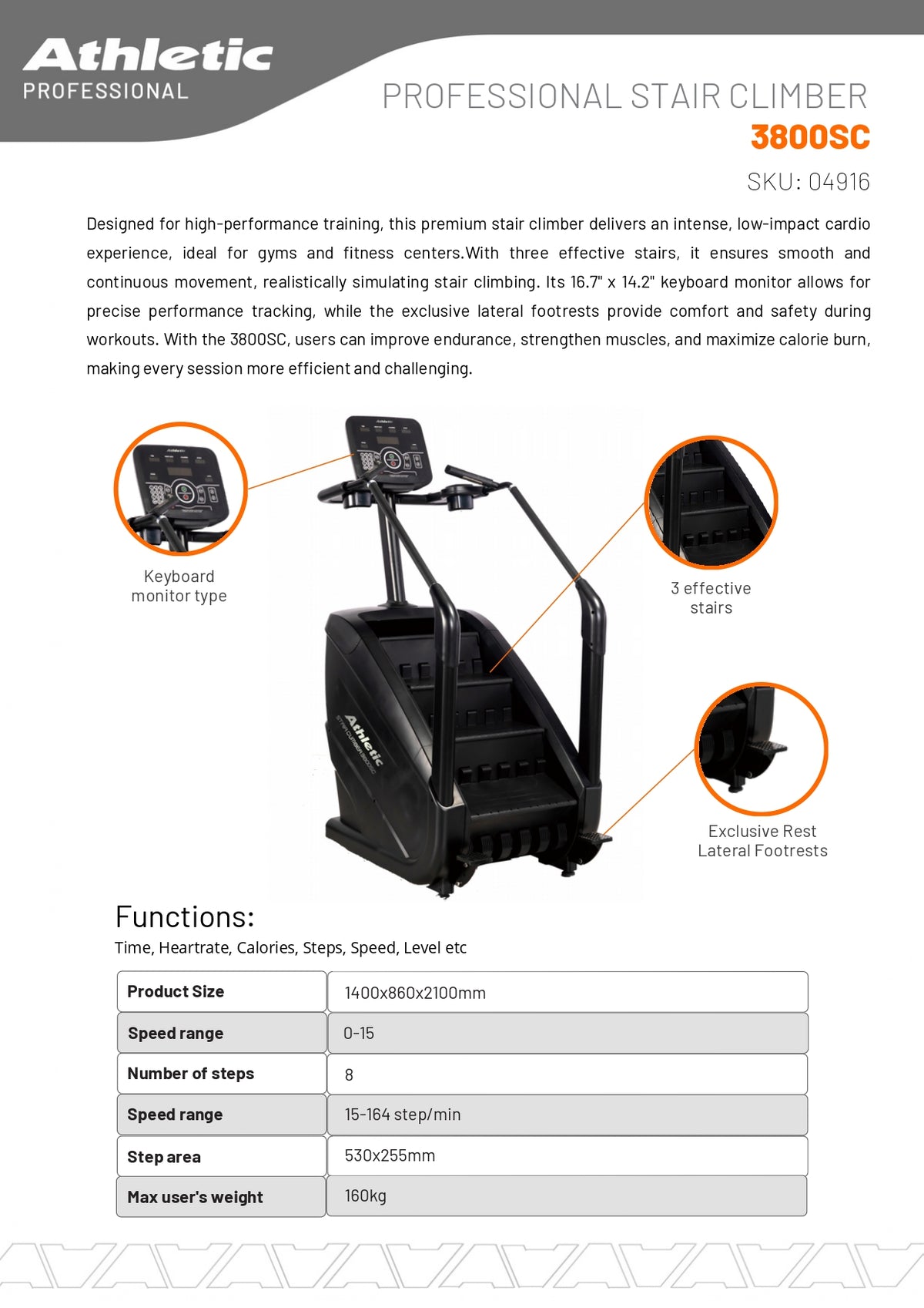 Professional Stair Climber 3800SC