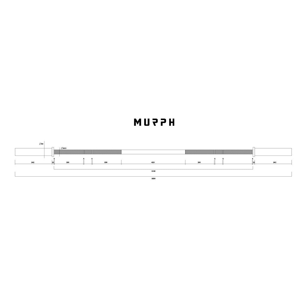 Competition Bar 35lbs MURPH Black Zinc