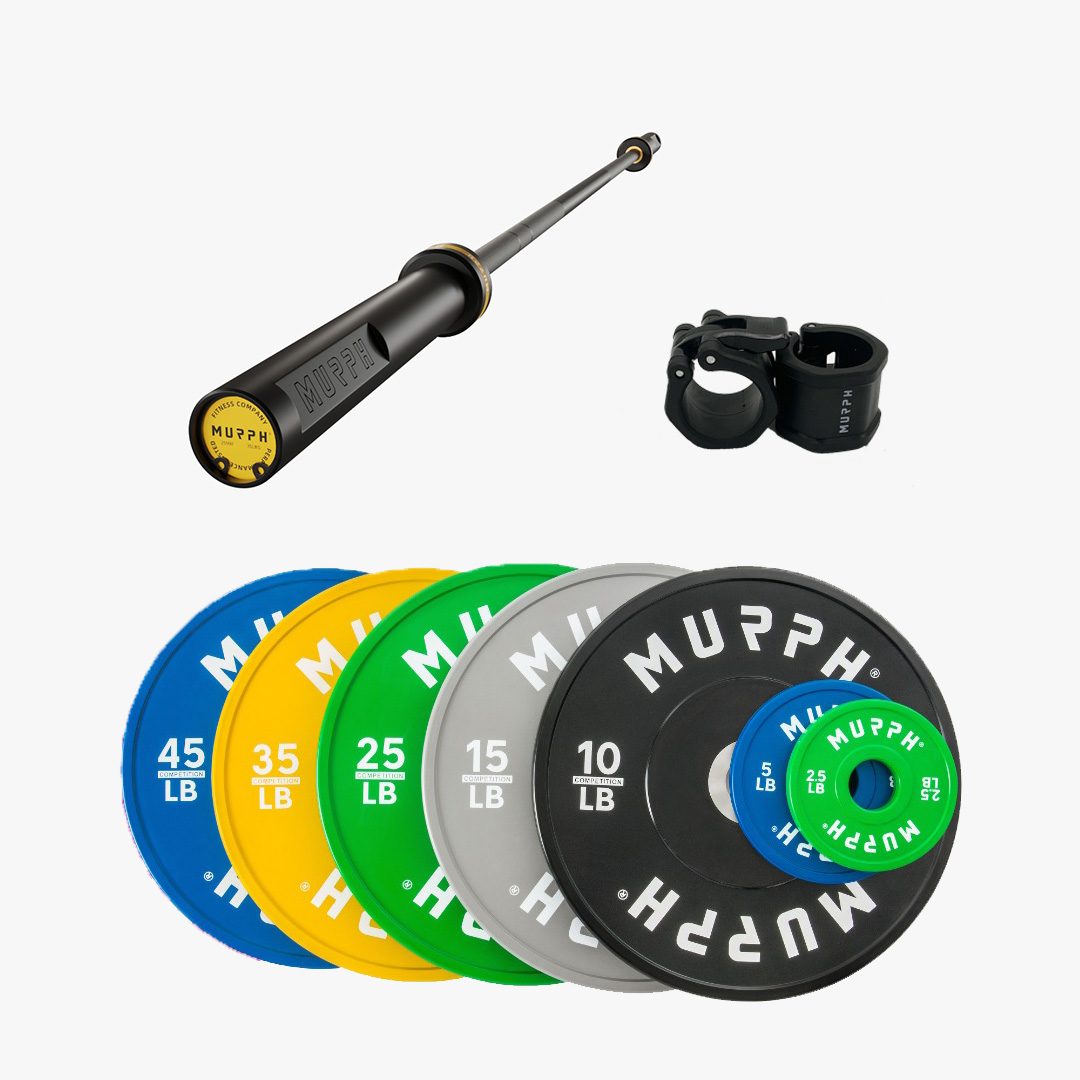 MURPH® Competition bumper plates kit 2.0 275lbs with barbell