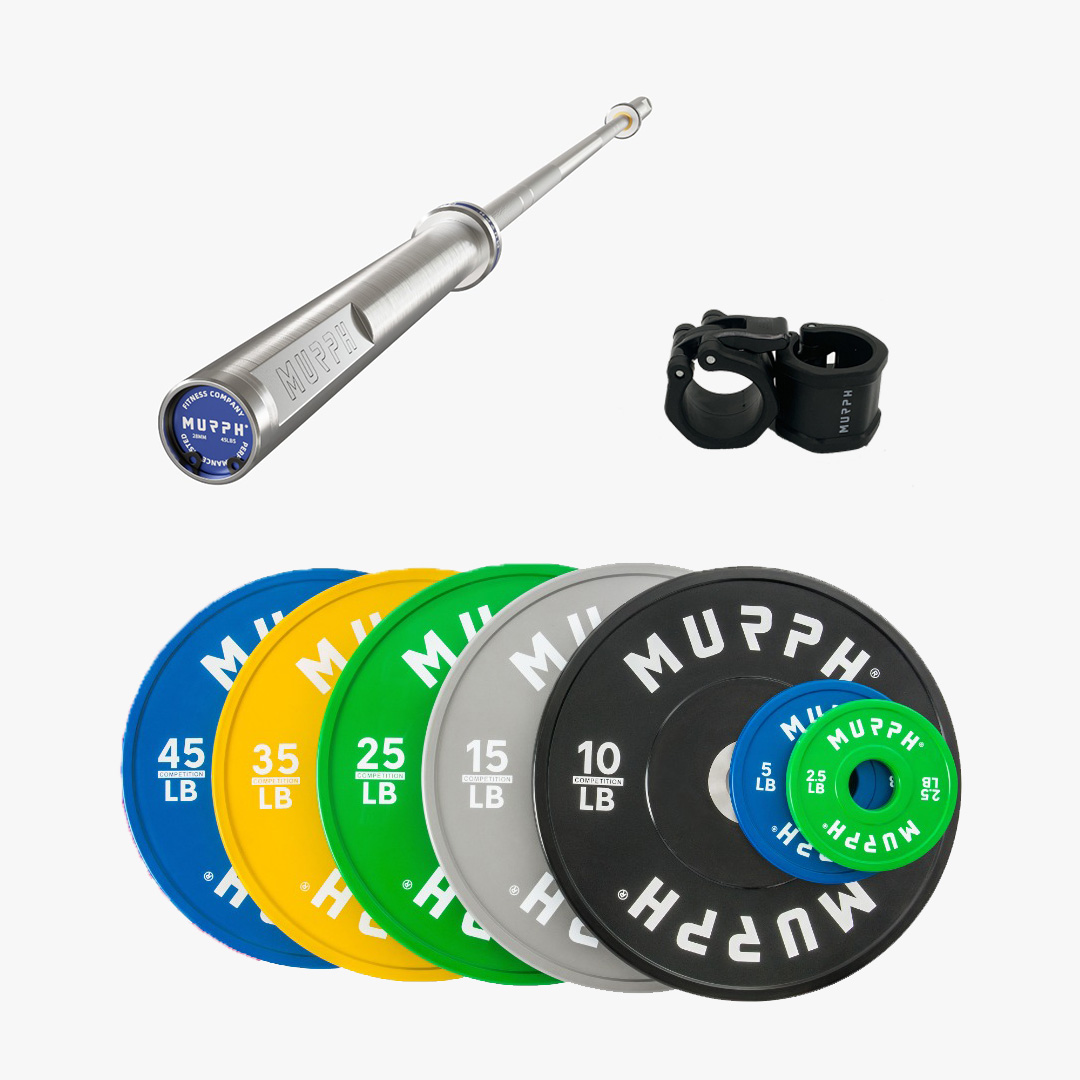 MURPH® Competition bumper plates kit 2.0 275lbs with barbell