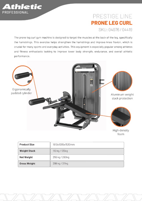 Prone Leg Curl - Prestige Line