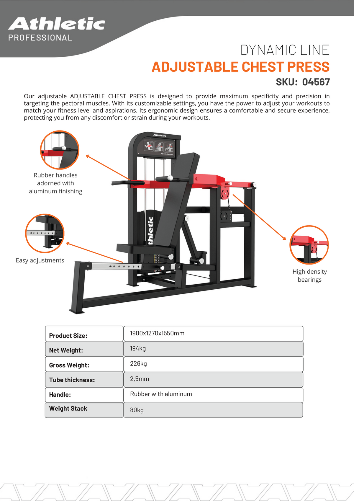 Adjustable Chest Press - Dynamic Line