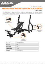 Dynamic Line Adjustable Incline & Decline Bench Press