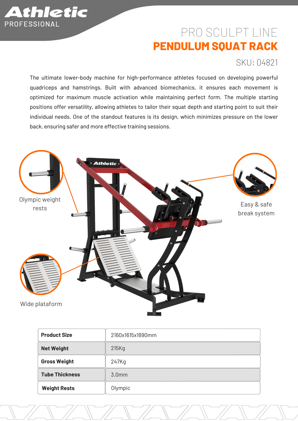 Pro-Sculpt Line Pendulum Squat Rack