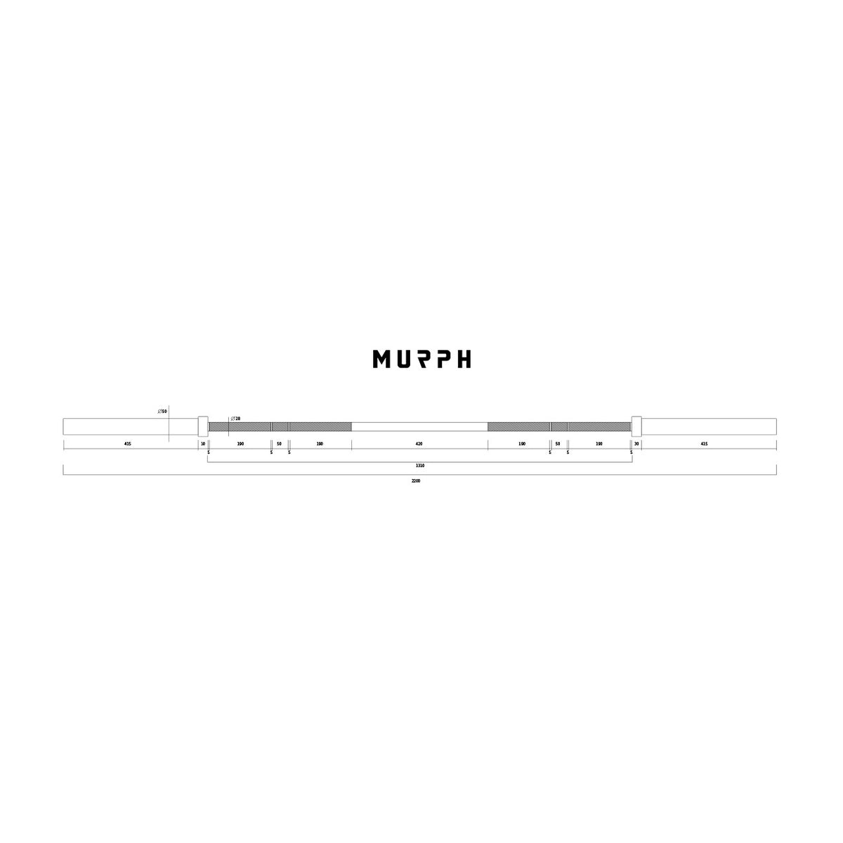 Barre olympique 2.0 45lbs MURPH Chrome