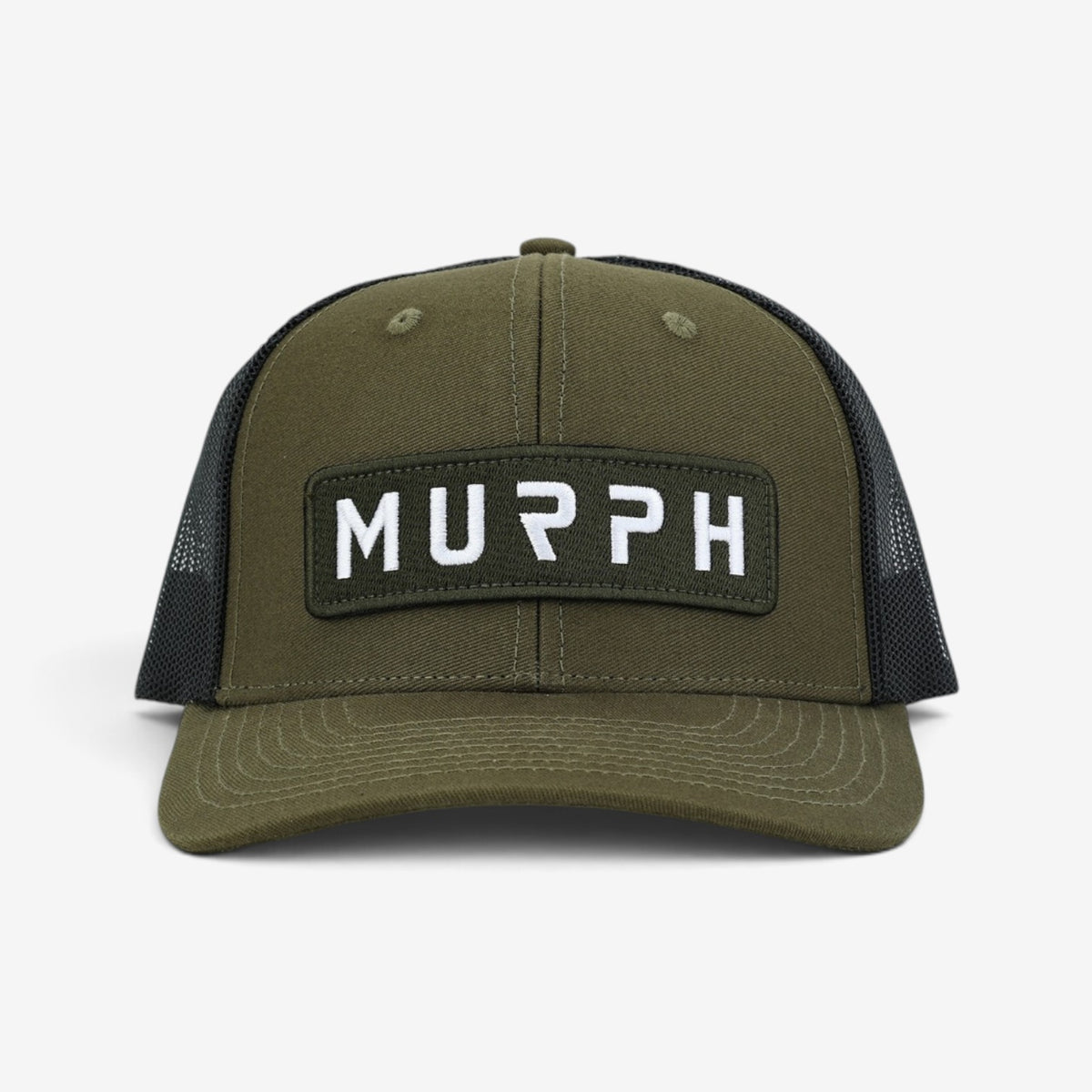 Casquette Murph Trucker Olive Noir – vue de face frontale