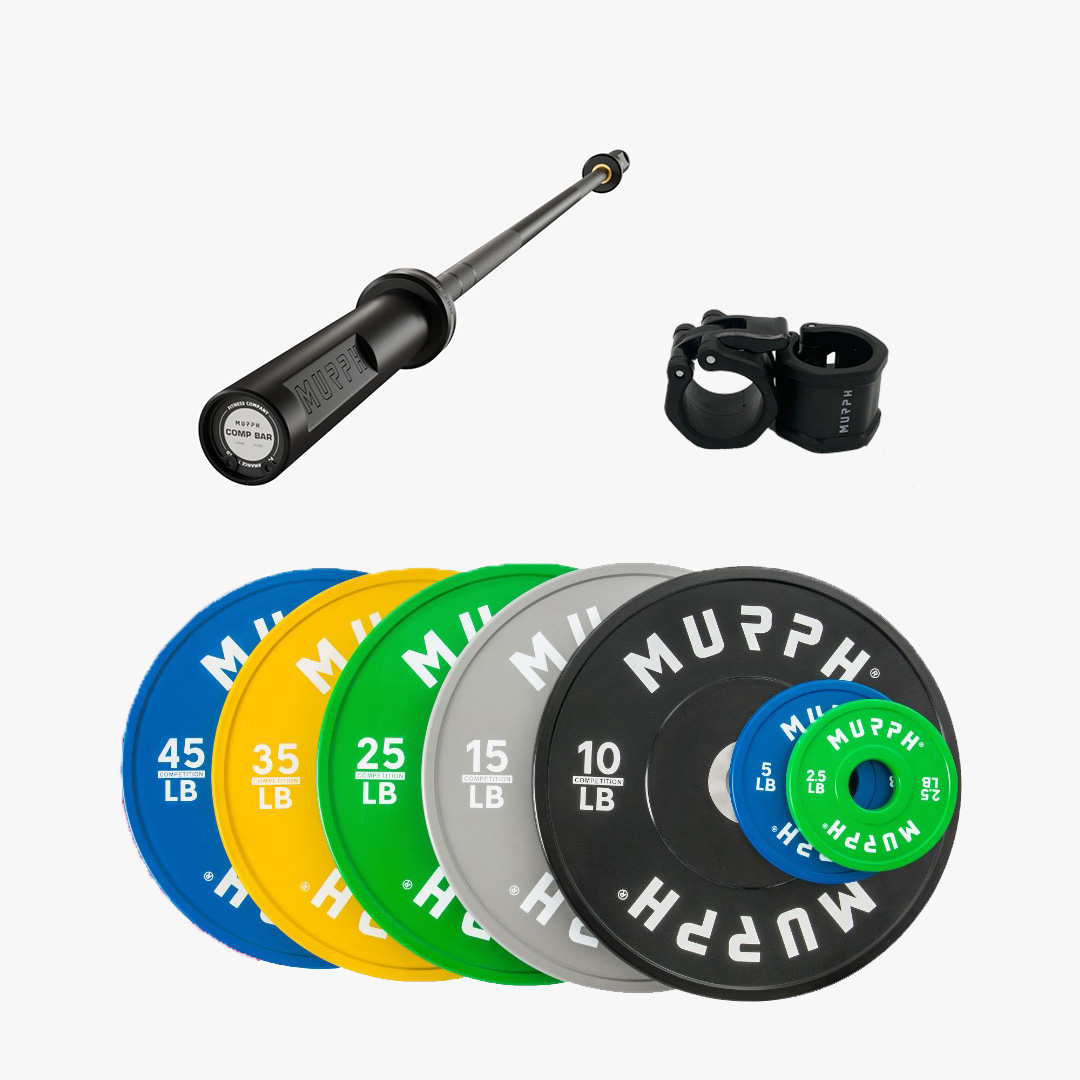 MURPH® Competition bumper plates kit 2.0 275lbs with barbell
