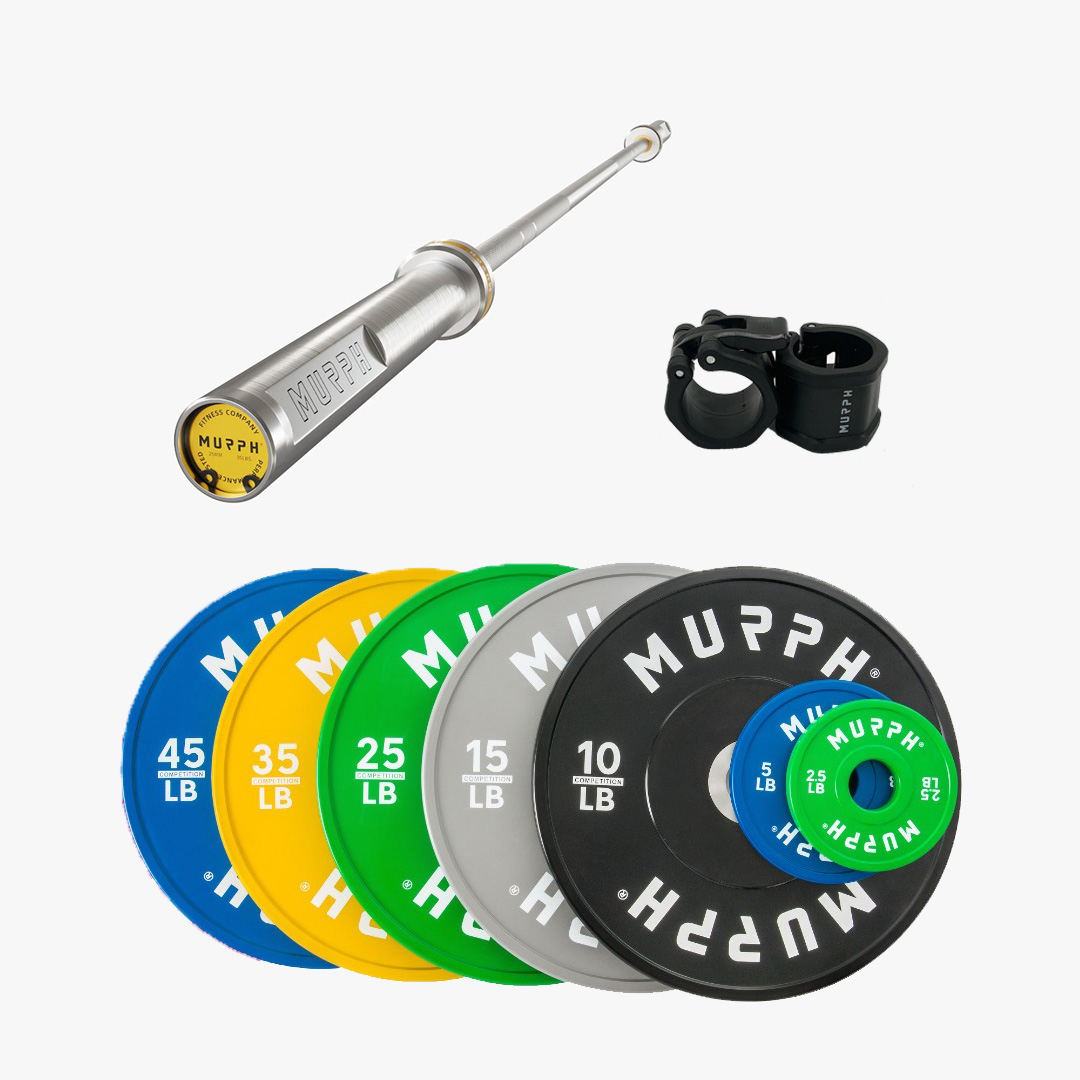 MURPH® Competition bumper plates kit 2.0 275lbs with barbell