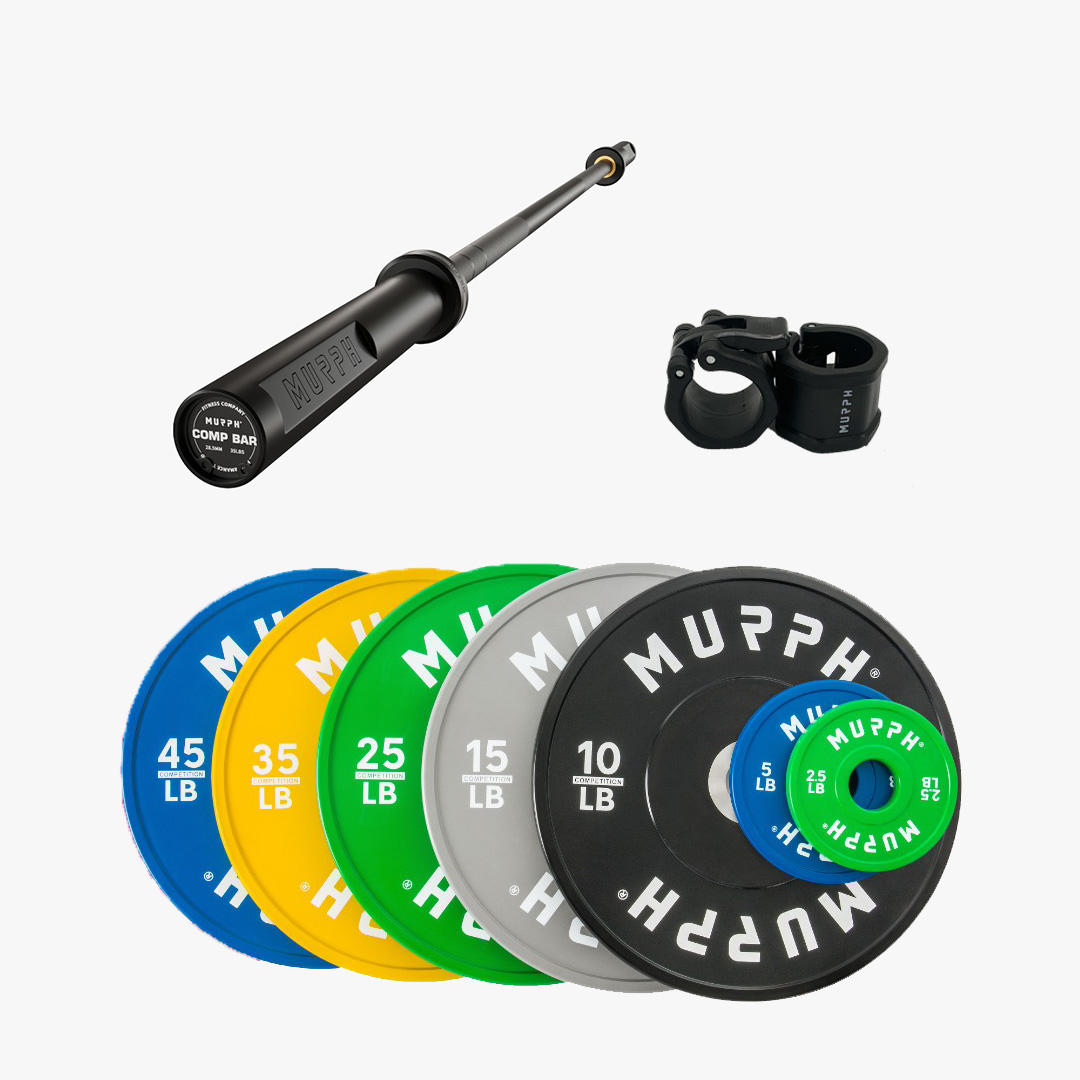 MURPH® Competition bumper plates kit 2.0 275lbs with barbell